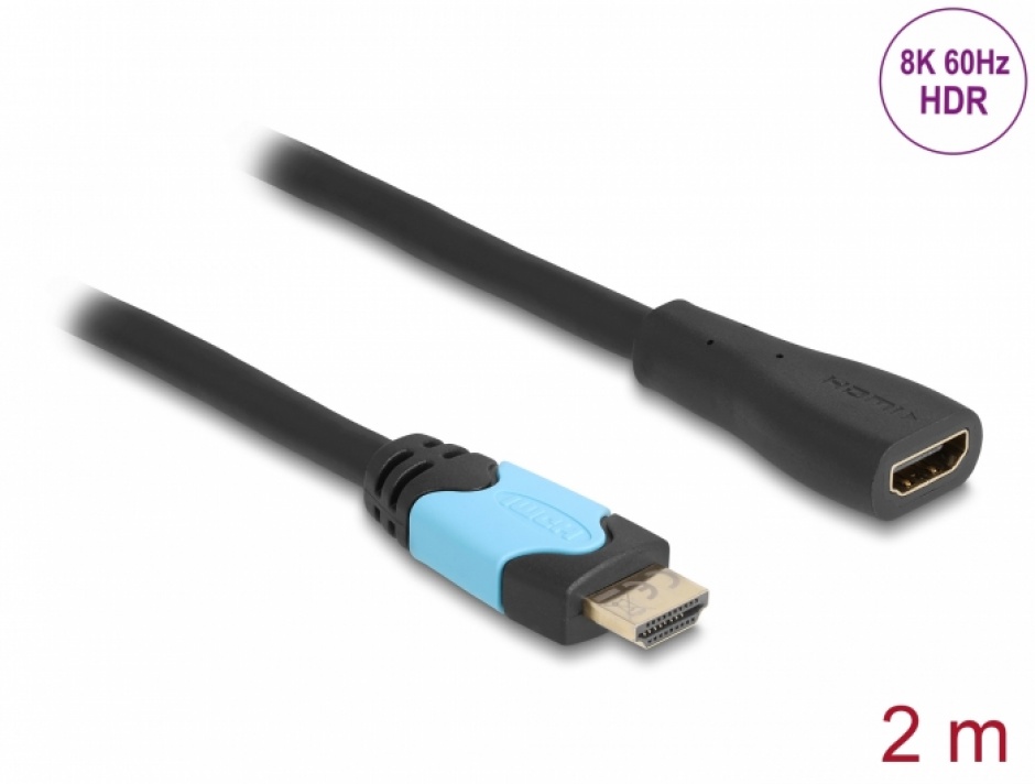 Imagine Cablu prelungitor HDMI High Speed 48Gbps 8K60Hz/4K120Hz T-M 2m , Delock 81998