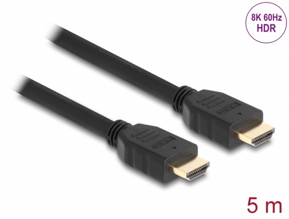 Imagine Cablu High Speed HDMI 48Gbps 8K60Hz/4K120Hz T-T 5m, Delock 82004