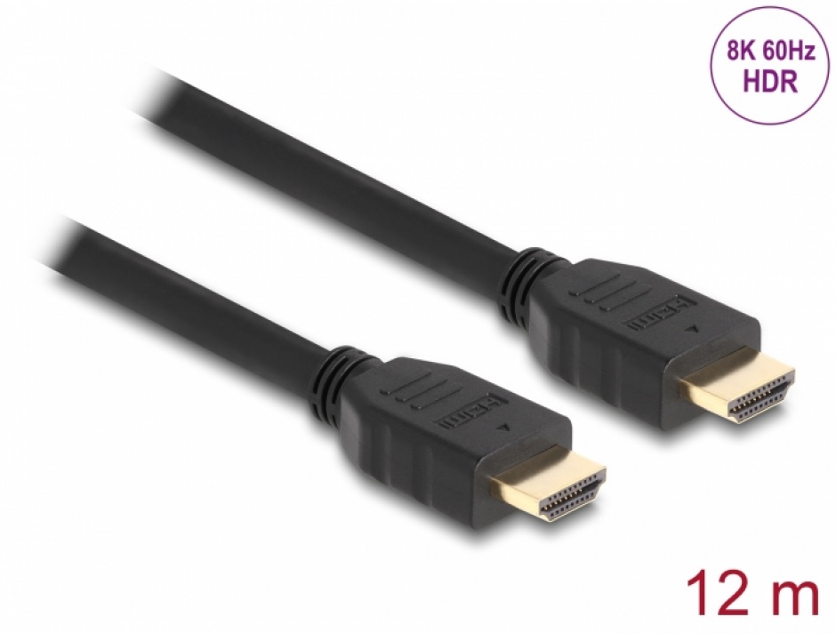 Imagine Cablu High Speed HDMI 48Gbps 8K60Hz/4K120Hz T-T 12m, Delock 82007