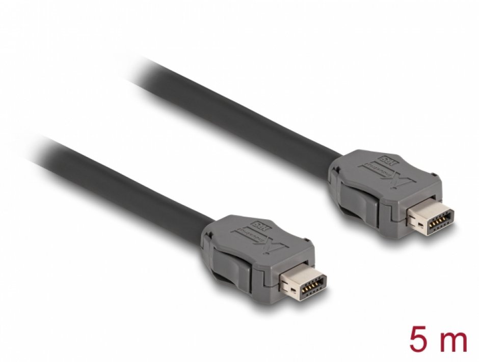 Imagine Cablu ix Industrial (A-coded) pentru Industry 4.0/IoT Cat.7 T-T 5m, Delock 82020