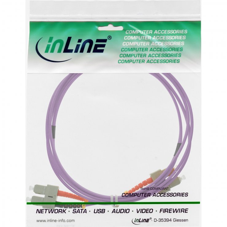 Imagine Cablu fibra optica SC-SC Duplex OM4 10m, InLine IL83510P