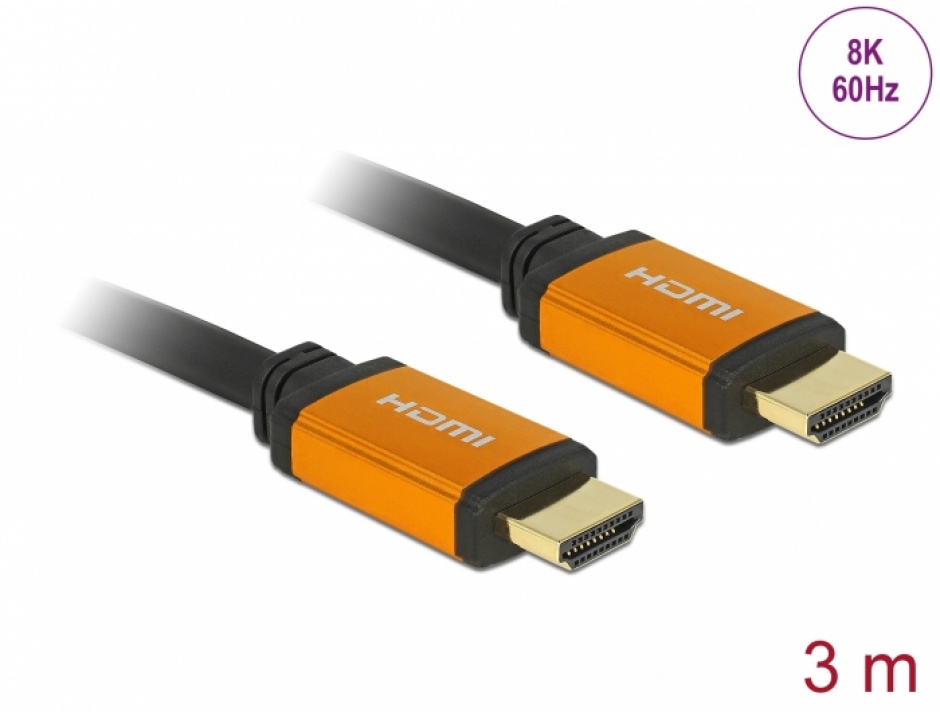 Imagine Cablu Ultra High Speed HDMI 8K60Hz T-T 3m Negru, Delock 86987