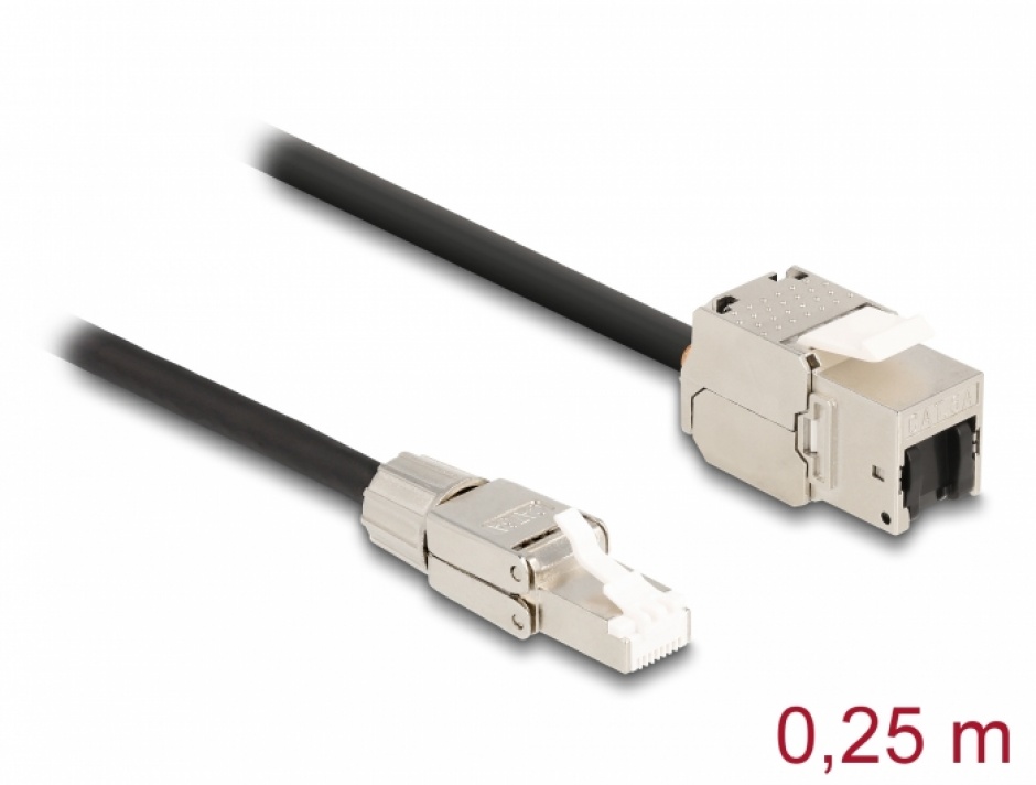 Imagine Cablu prelungitor RJ45 SFTP Cat.6A 0.25m, Delock 87203