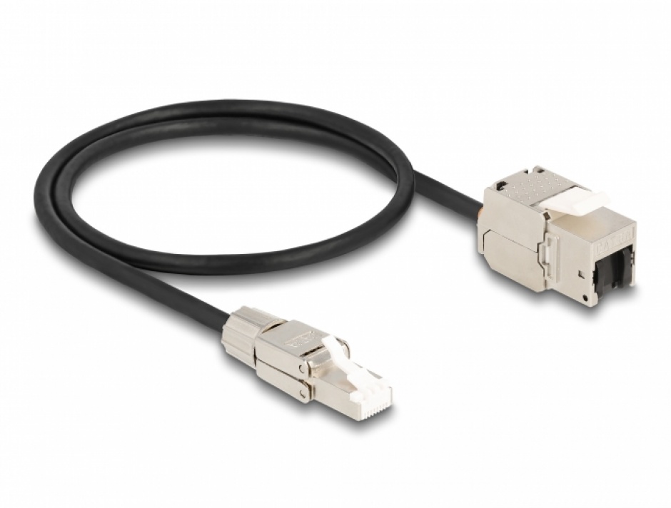 Imagine Cablu prelungitor RJ45 SFTP Cat.6A 0.5m, Delock 87204