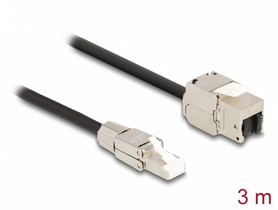 Imagine Cablu prelungitor RJ45 SFTP Cat.6A 3m, Delock 87239