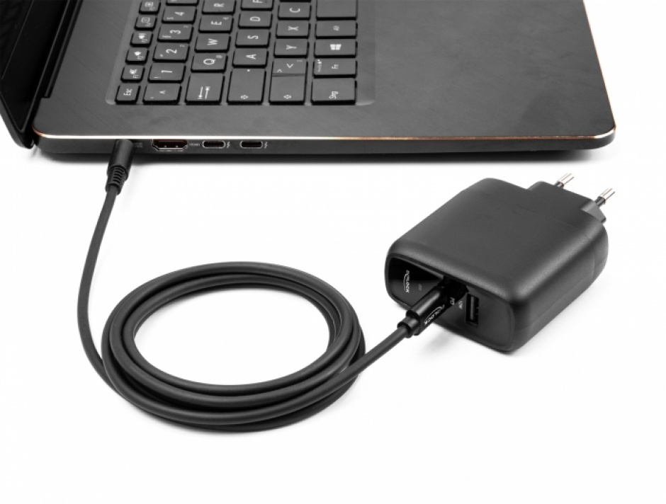 Imagine Cablu de alimentare laptop USB type C la Sony 6.0 x 4.3 mm 20V/3A 1.5m, Delock 87981