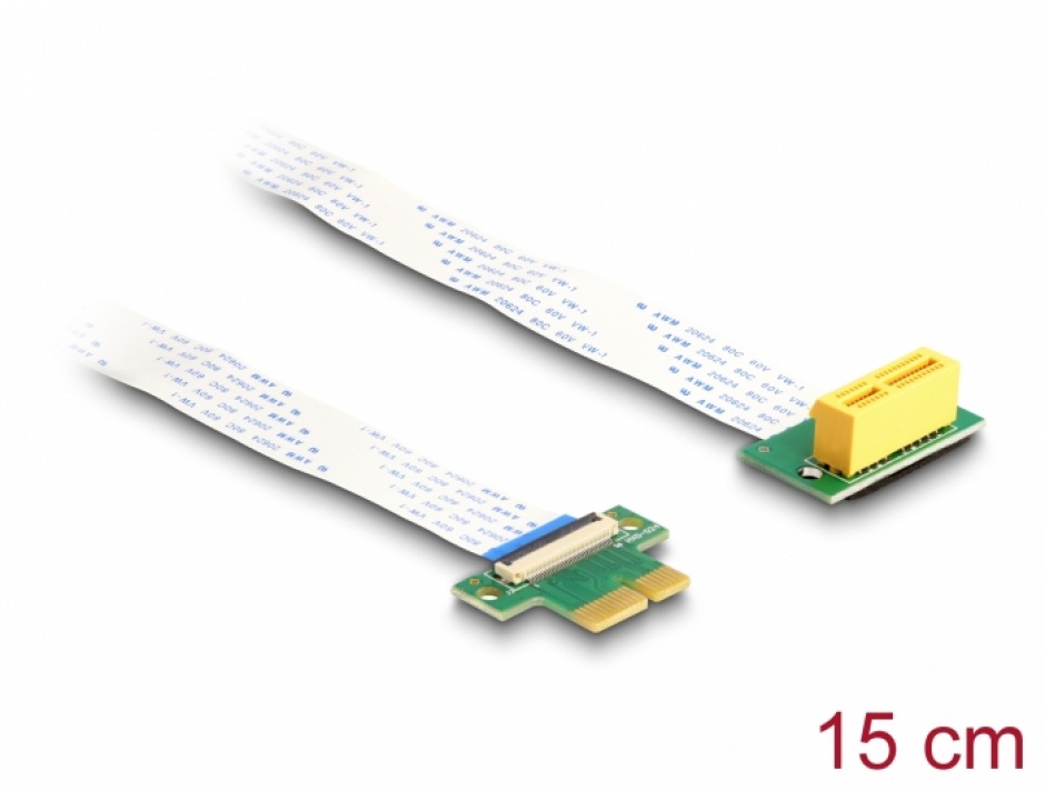 Imagine Riser Card PCI Express x1 la x1 90 grade FPC 15cm, Delock 88021