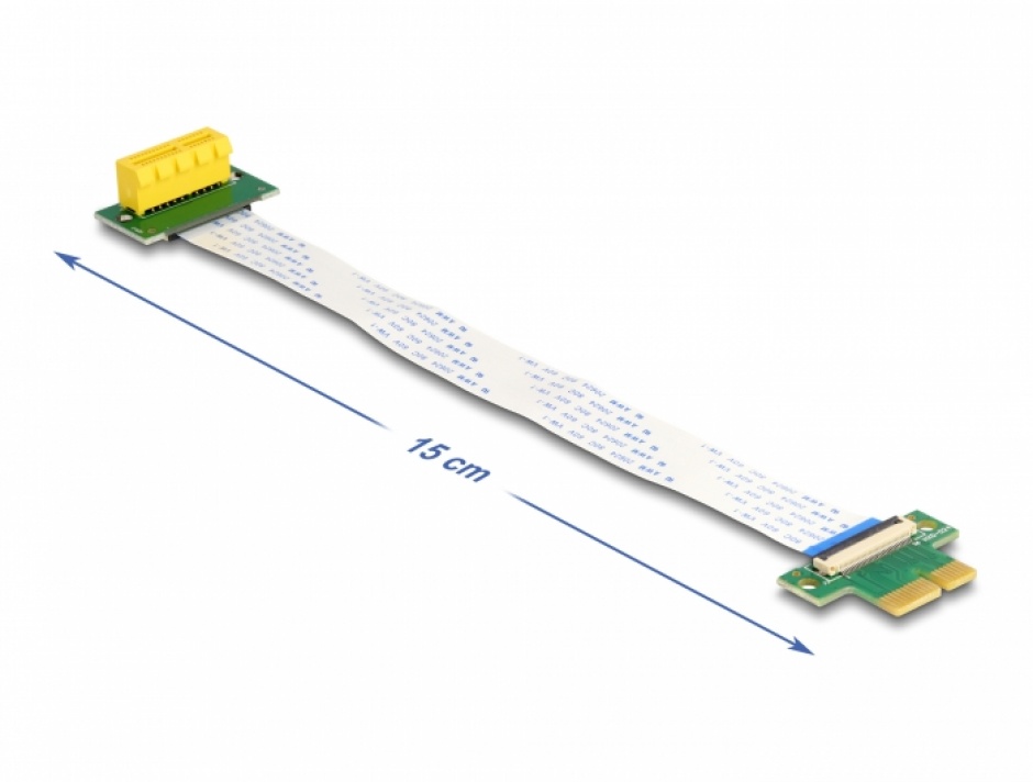 Imagine Riser Card PCI Express x1 la x1 90 grade FPC 15cm, Delock 88021