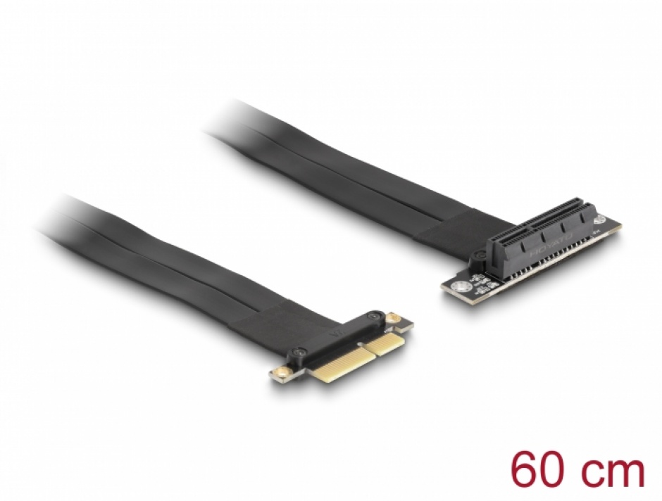 Imagine Riser Card PCI Express x4 la x4 90 grade 60cm, Delock 88026