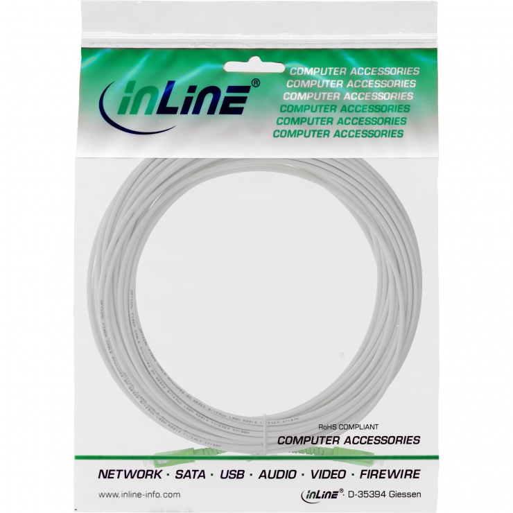 Imagine Cablu fibra optica Simplex FTTH SC/APC - SC/APC OS2 50m, Inline IL88350