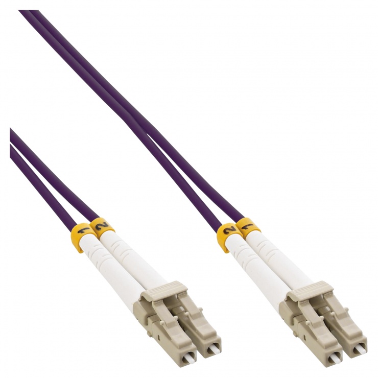 Imagine Cablu fibra optica LC-LC OM4 Duplex Multimode 50m, InLine IL88526P
