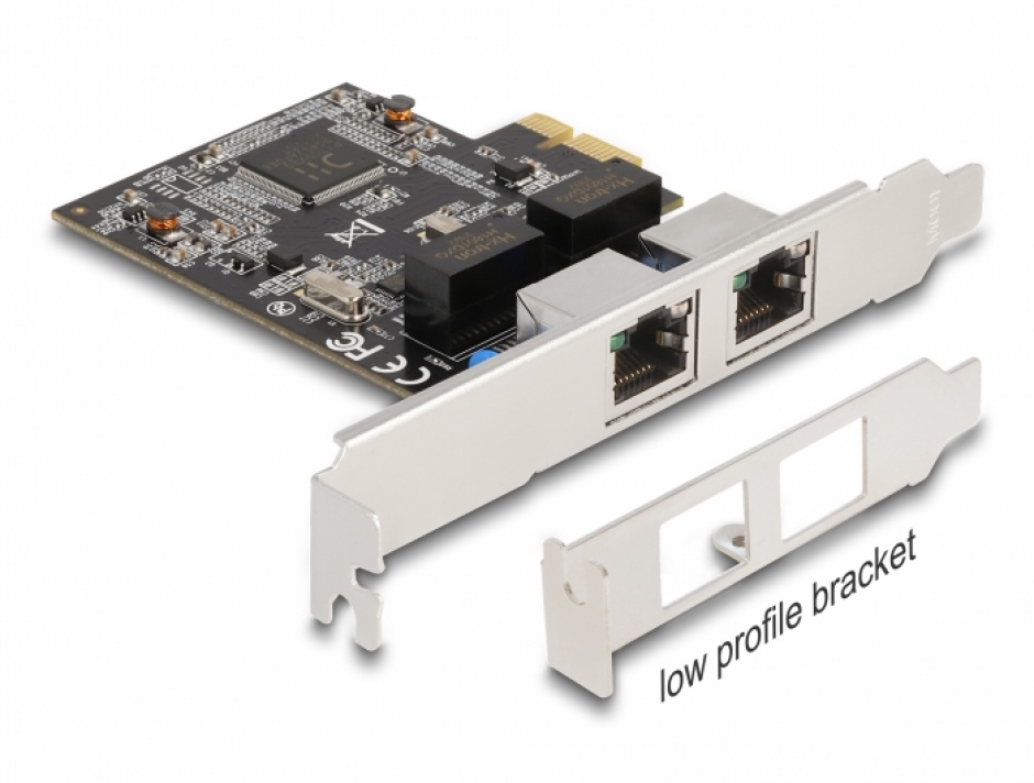 Imagine PCI Express la 2 x RJ45 Gigabit LAN RTL8111, Delock 88615