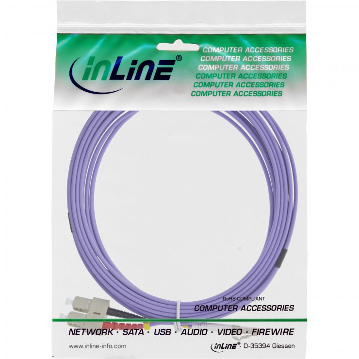 Imagine Cablu fibra optica LC-SC Duplex OM4 25m, InLine IL88638P