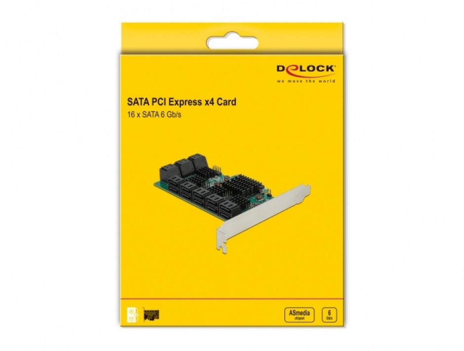 Imagine PCI Express cu 16 porturi SATA III, Delock 90073