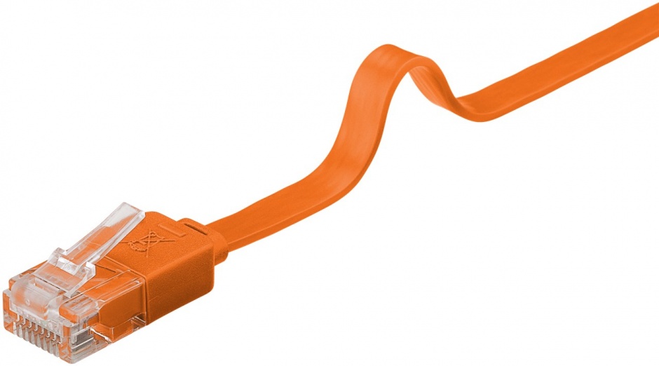 Imagine Cablu de retea RJ45 flat UTP Cat.6 1m Orange, Goobay G96403