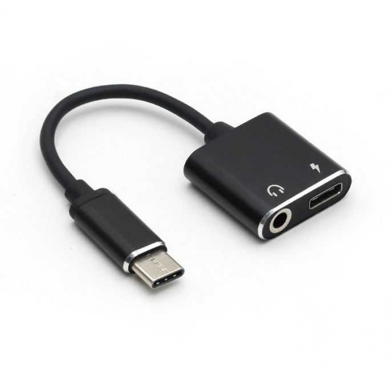Imagine Adaptor USB type C la USB type C + jack 3.5mm T-M, ADAPT-USBC-3.5MM/USBC-01BK-WL