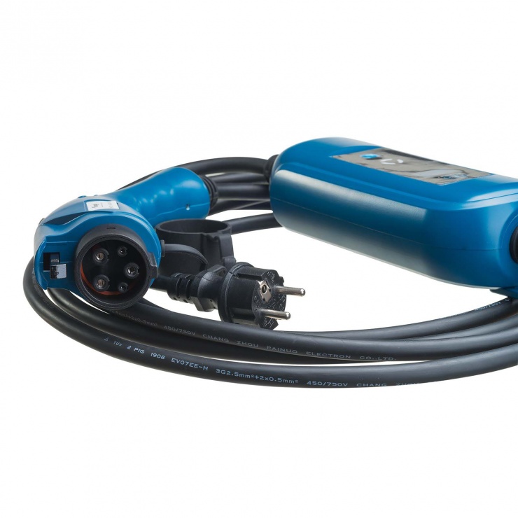 Imagine Cablu de incarcare masini electrice Type 1 LCD 16A 5m blue, AK-EC-01