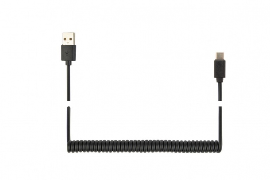 Imagine Cablu USB 2.0-A la USB type C spiralat T-T 0.6m, Gembird CC-USB2C-AMCM-0.6m