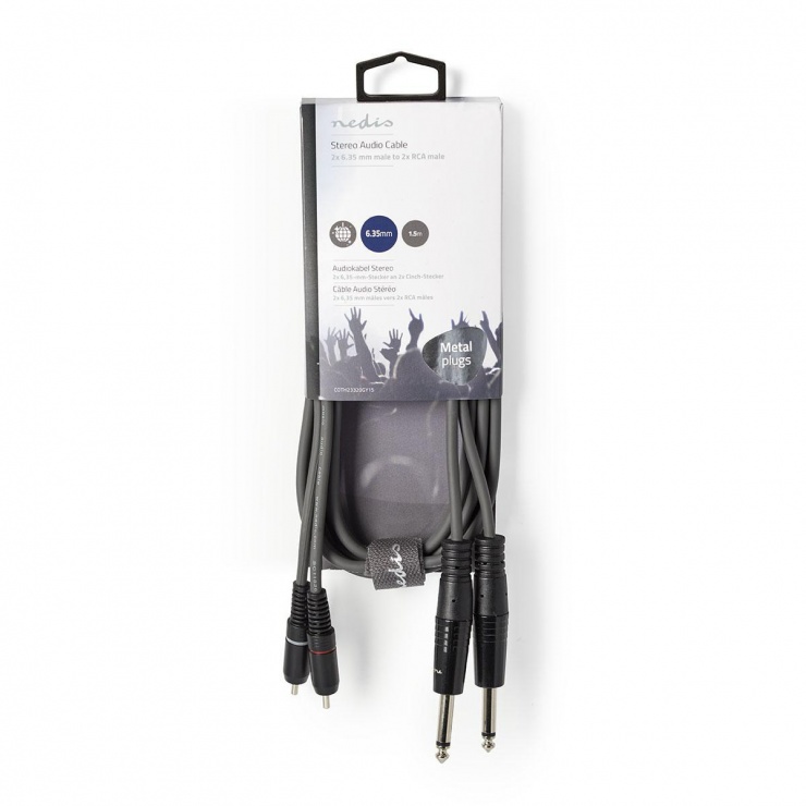Imagine Cablu audio 2 x jack stereo 6.35mm la 2 x RCA T-T 1.5m, COTH23320GY15