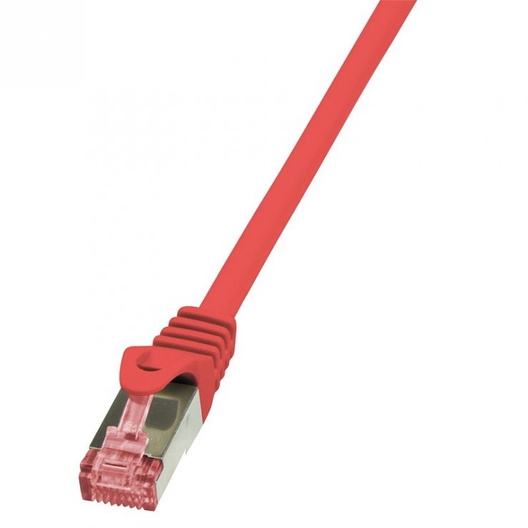 Imagine Cablu de retea RJ45 S/FTP cat.6 0.25m LSOH Rosu, Logilink CQ2014S