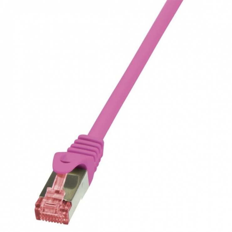 Imagine Cablu de retea RJ45 S/FTP cat.6 2m LSOH Roz, Logilink CQ2059S