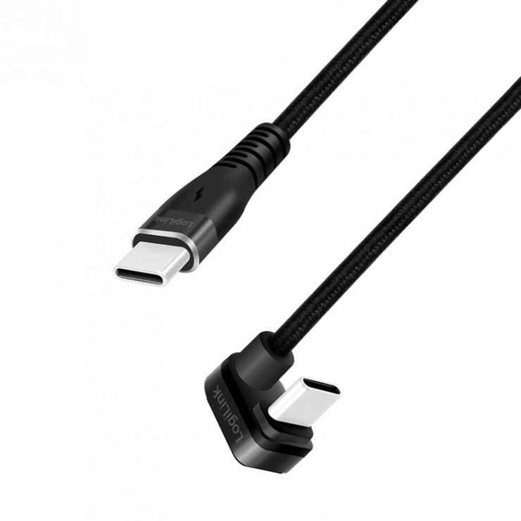 Imagine Cablu USB 2.0 type C drept/unghi 180 grade T-T 3m, Logilink CU0194