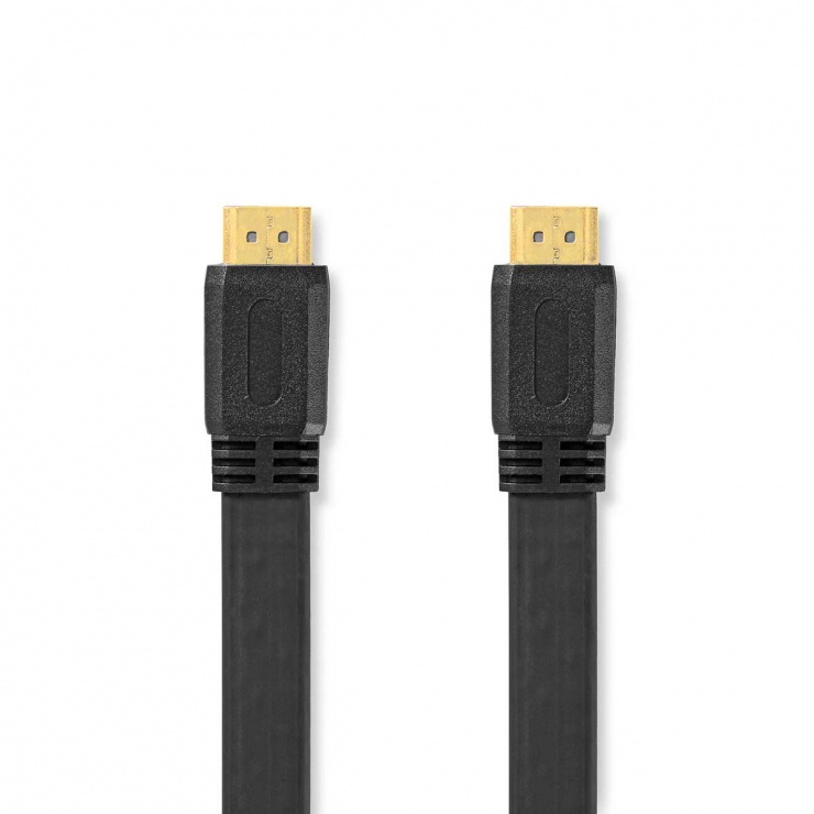 Imagine Cablu HDMI cu Ethernet 4K30Hz flat T-T 10m, Nedis CVGP34100BK100