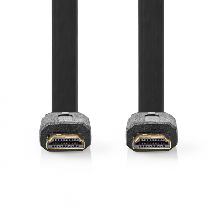 Imagine Cablu HDMI cu Ethernet 4K30Hz flat T-T 10m, Nedis CVGP34100BK100