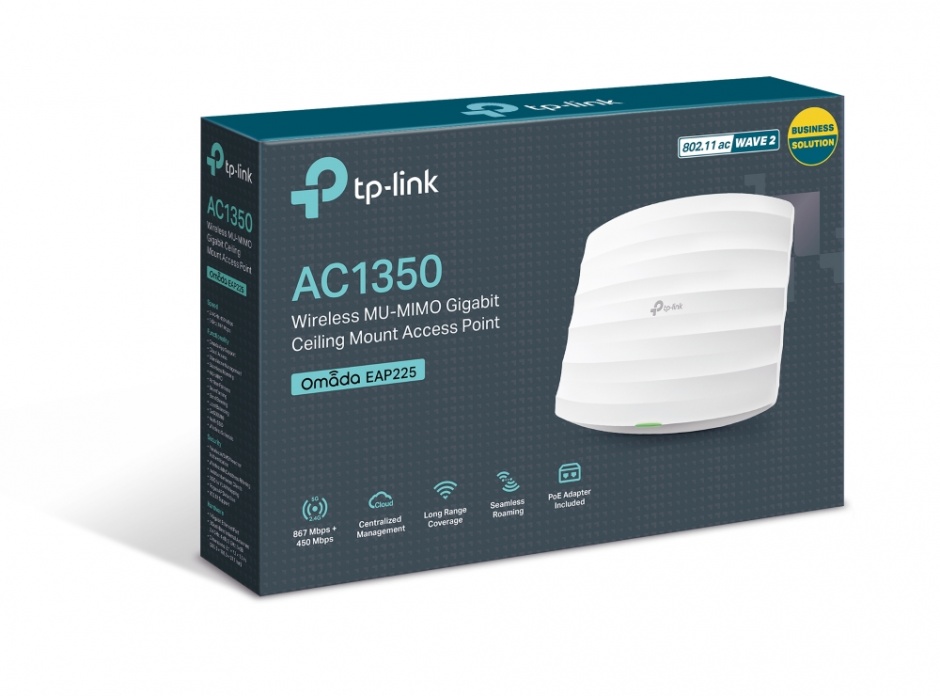 Imagine Access Point Wireless Dual Band Gigabit cu posibilitate de montare pe tavan, TP-LINK EAP225