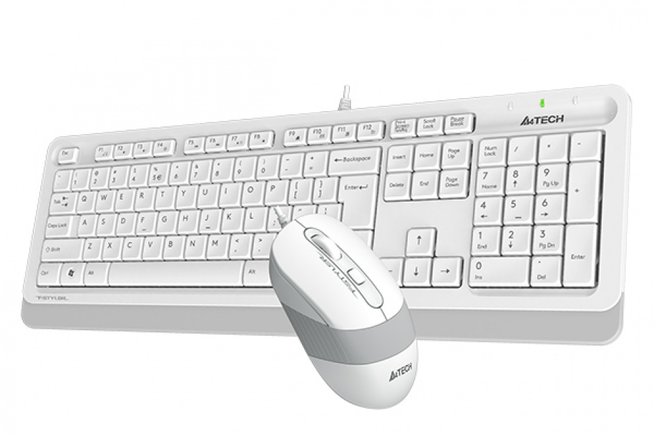 Imagine Kit Tastatura + mouse A4Tech Fstyler USB Alb/Gri, F1010-W (include timbru verde 0.1 lei)