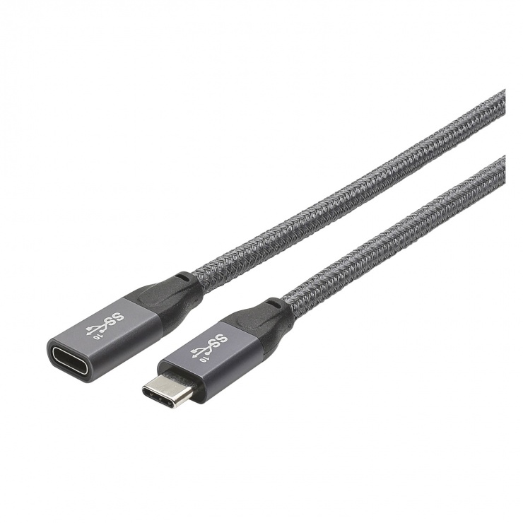 Imagine Cablu prelungitor USB 3.2 Gen2 Type C T-M brodat 0.5m, Hicon HI-U3CF-0050