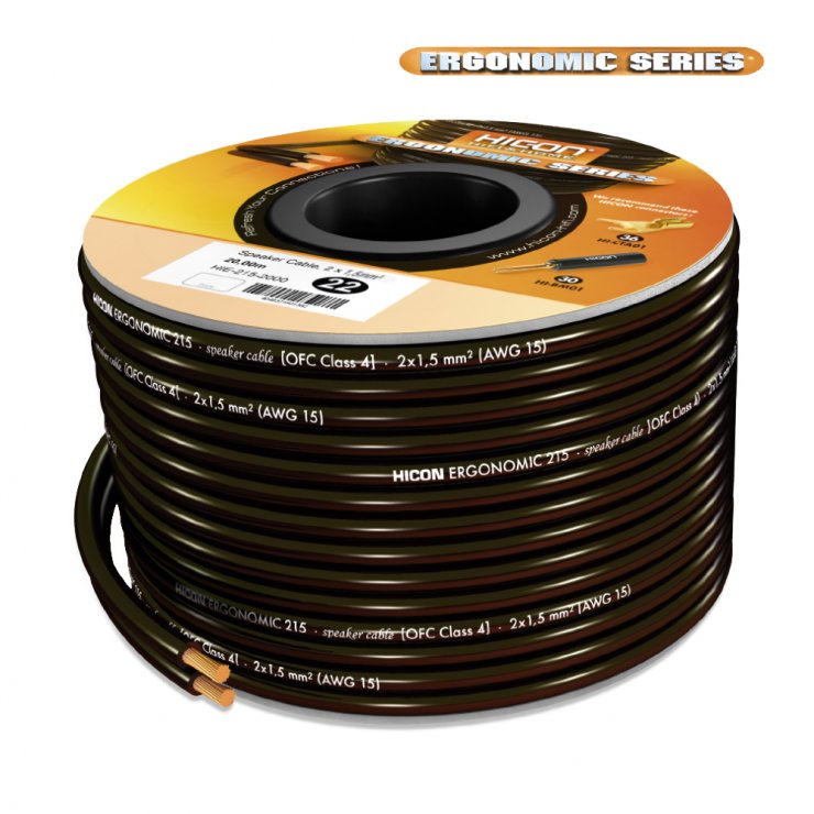 Imagine Rola 30m cablu difuzor/speaker 2 x 1,50 mm2, Hicon HIE-215-3000