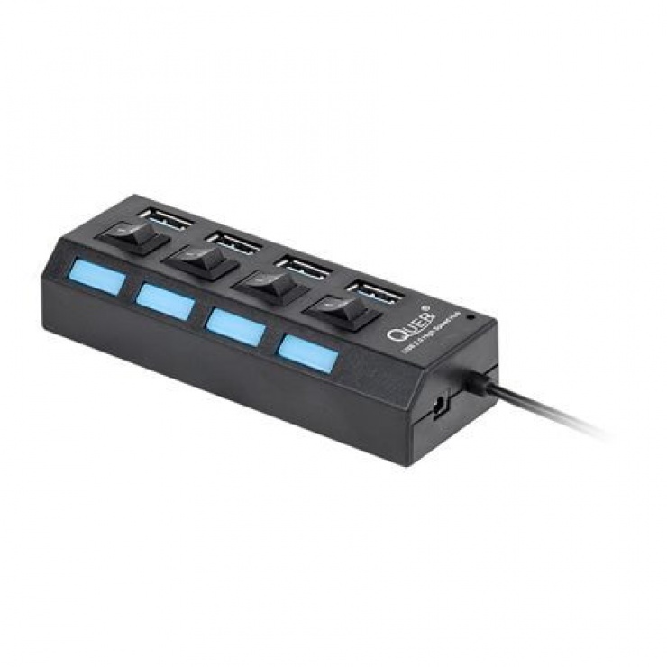 Imagine HUB USB 3.0 cu 4 porturi USB-A switch ON/OFF, KOM0940