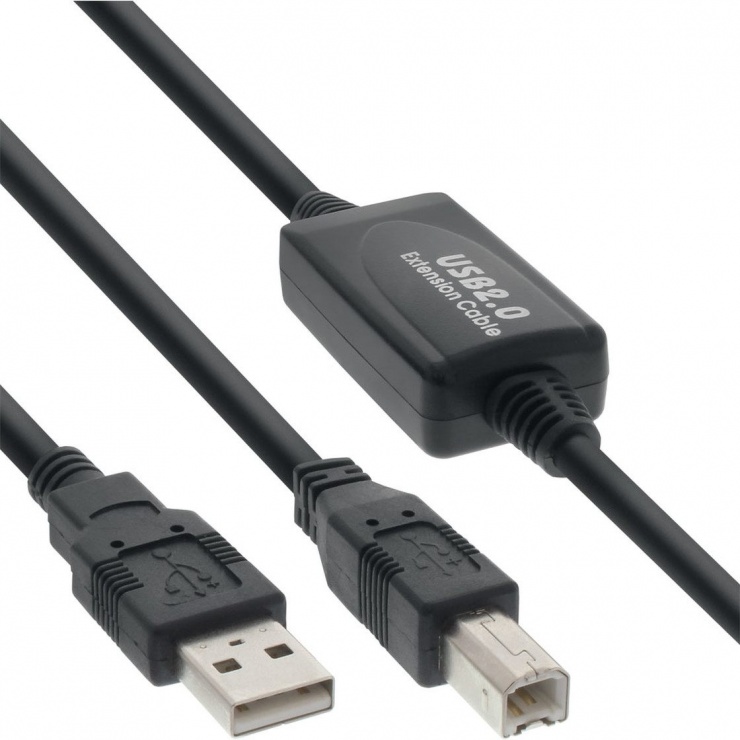 Imagine Cablu USB 2.0 A la tip B imprimanta activ 10m T-T, ku2rep10ab