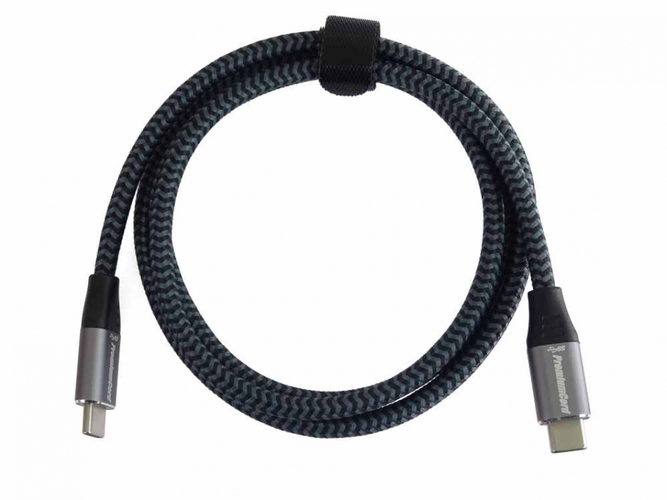 Imagine Cablu USB 2.0-C la USB type C 5A/100W T-T brodat 0.5m, ku31cw05