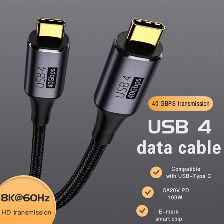 Imagine Cablu USB4 Gen3x2 40Gbps 8K60Hz 240W T-T 0.8m, ku4cr08