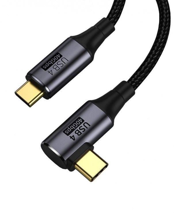 Imagine Cablu USB4 Gen3x2 40Gbps 8K60Hz 240W drept/unghi 90 grade T-T 0.3m, ku4cu03