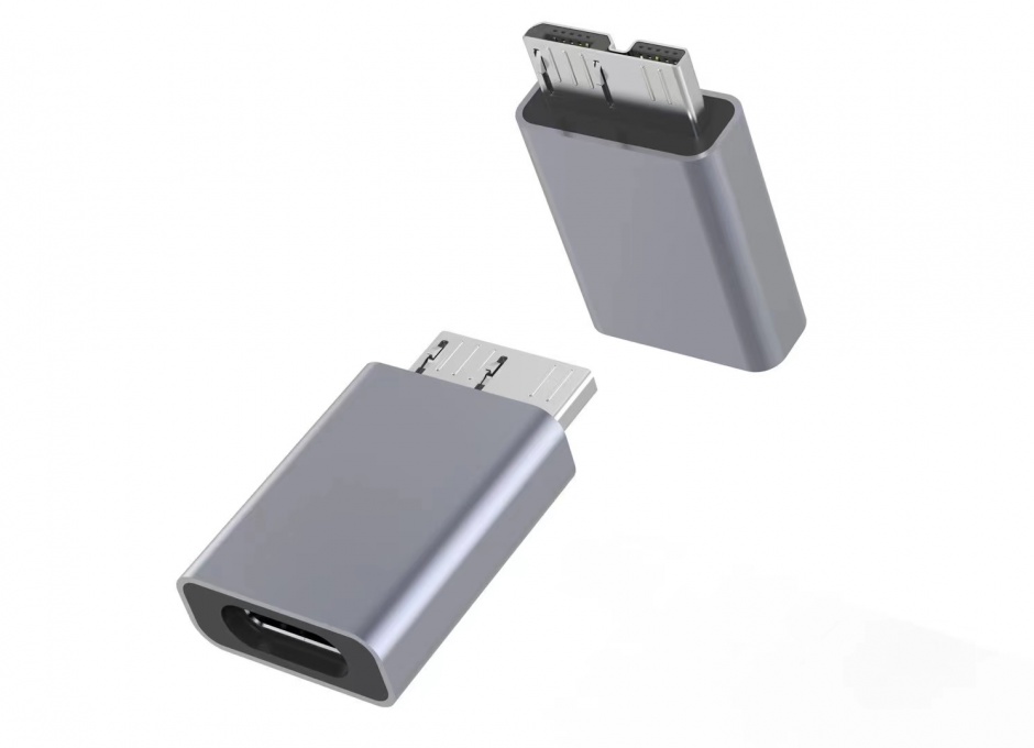 Imagine Adaptor USB 3.1 type C la micro USB M-T Aluminiu, kur31-22