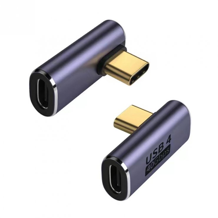 Imagine Adaptor USB 4 type C T-M unghi 90 grade, kur31-41