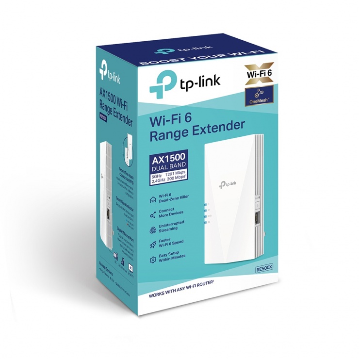 Imagine Range extender Wi-Fi AX1500, TP-LINK RE500X