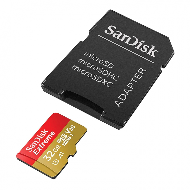 Imagine Card de memorie micro SDXC Sandisk Extreme 128GB clasa 10 + adaptor SD, SDSQXAA-128G-GN6MA