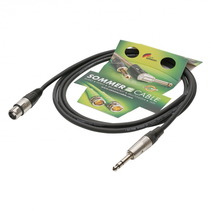 Imagine Cablu audio XLR 3 pini la jack stereo 6.35mm M-T 10m, NEUTRIK SG05-1000-SW