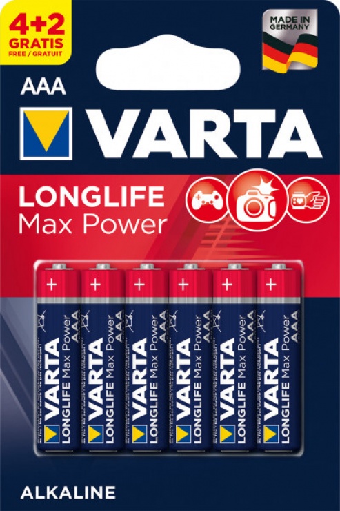 Imagine Set 6 baterii VARTA LONGLIFE MAXPOWER AAA MN2400