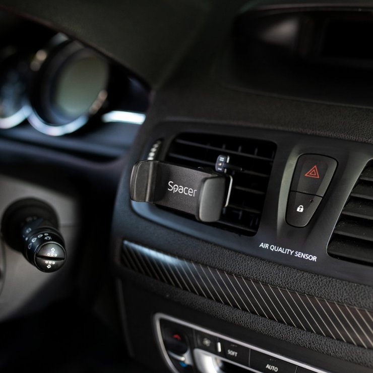 Imagine Suport auto pentru smartphone Negru, Spacer SPCH-ARC-CLIPS