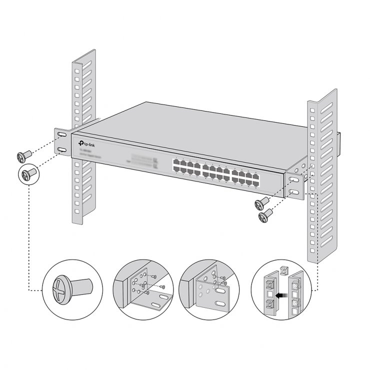 Imagine Kit montare rack compatibil cu switch 13", TP-LINK RackMount Kit-13