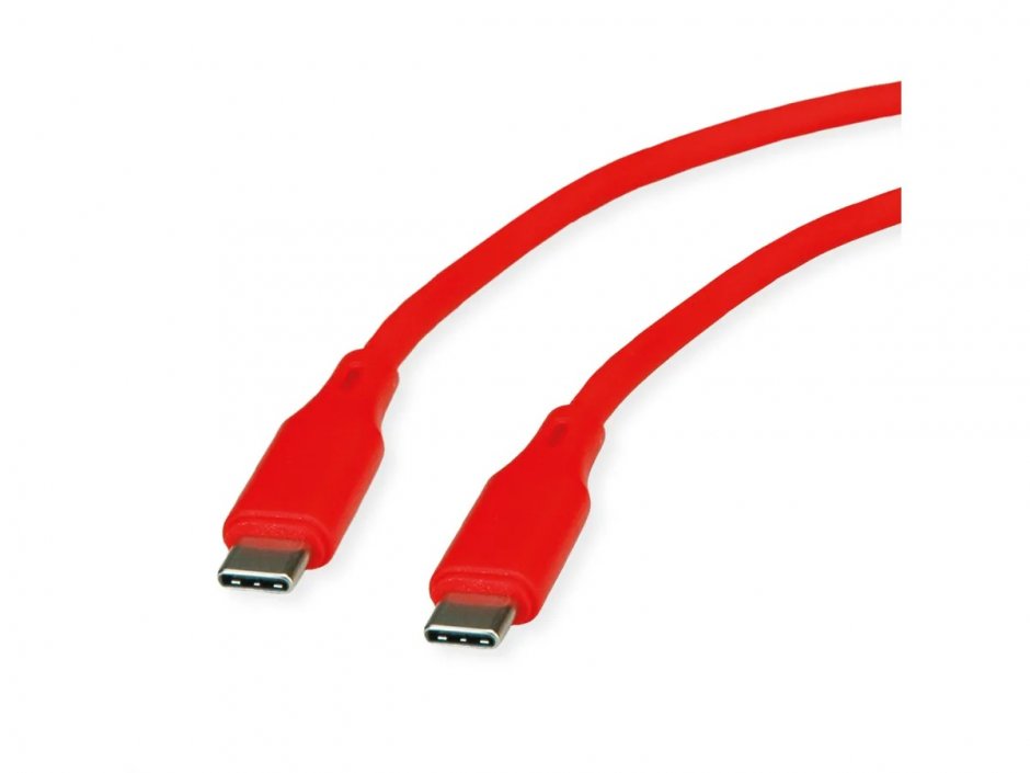 Imagine Cablu USB 2.0 type C T-T 60W silicon 1m Rosu, Roline 11.02.9121