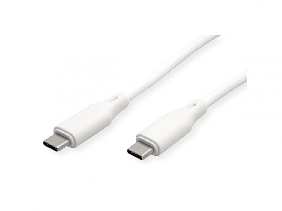 Imagine Cablu USB 2.0 type C T-T 60W silicon 1m Alb, Roline 11.02.9126