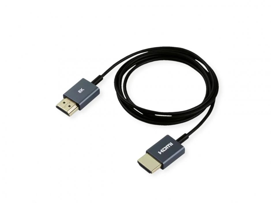 Imagine Cablu HDMI Ultra HD 8K60Hz Ultra Slim Negru 1.5m, Roline 11.04.5937