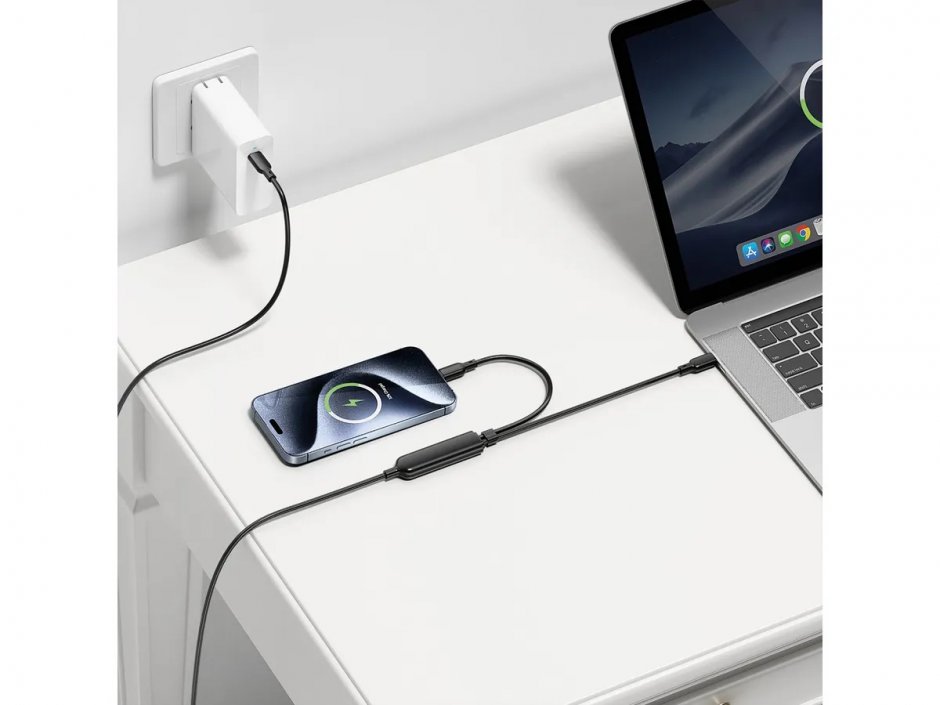 Imagine Cablu alimentare Y USB type C 100W 1.8m, Value 11.99.8312