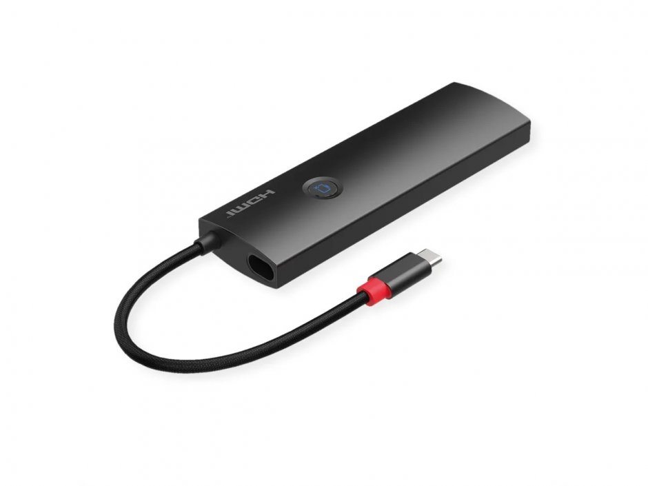 Imagine Docking station USB 3.2 Gen2 Type C la HDMI 4K60Hz/2xUSB 3.2/1xUSB Type C PD/1x Gigabit Ethernet/1x SD/microSD, Roline 12.02.1126
